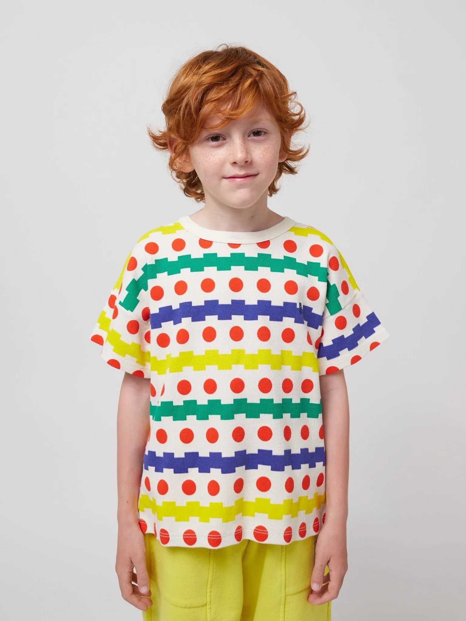 Geometric All Over Waffle Tee by Bobo Choses