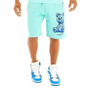 George V Men Crystal Teddy Shorts (BabyBlue)