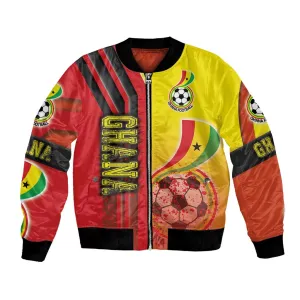 Ghana Soccer Bomber Jacket Black Stars Football - Road To Champion DT03