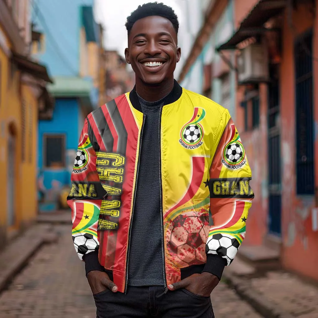 Ghana Soccer Bomber Jacket Black Stars Football - Road To Champion DT03