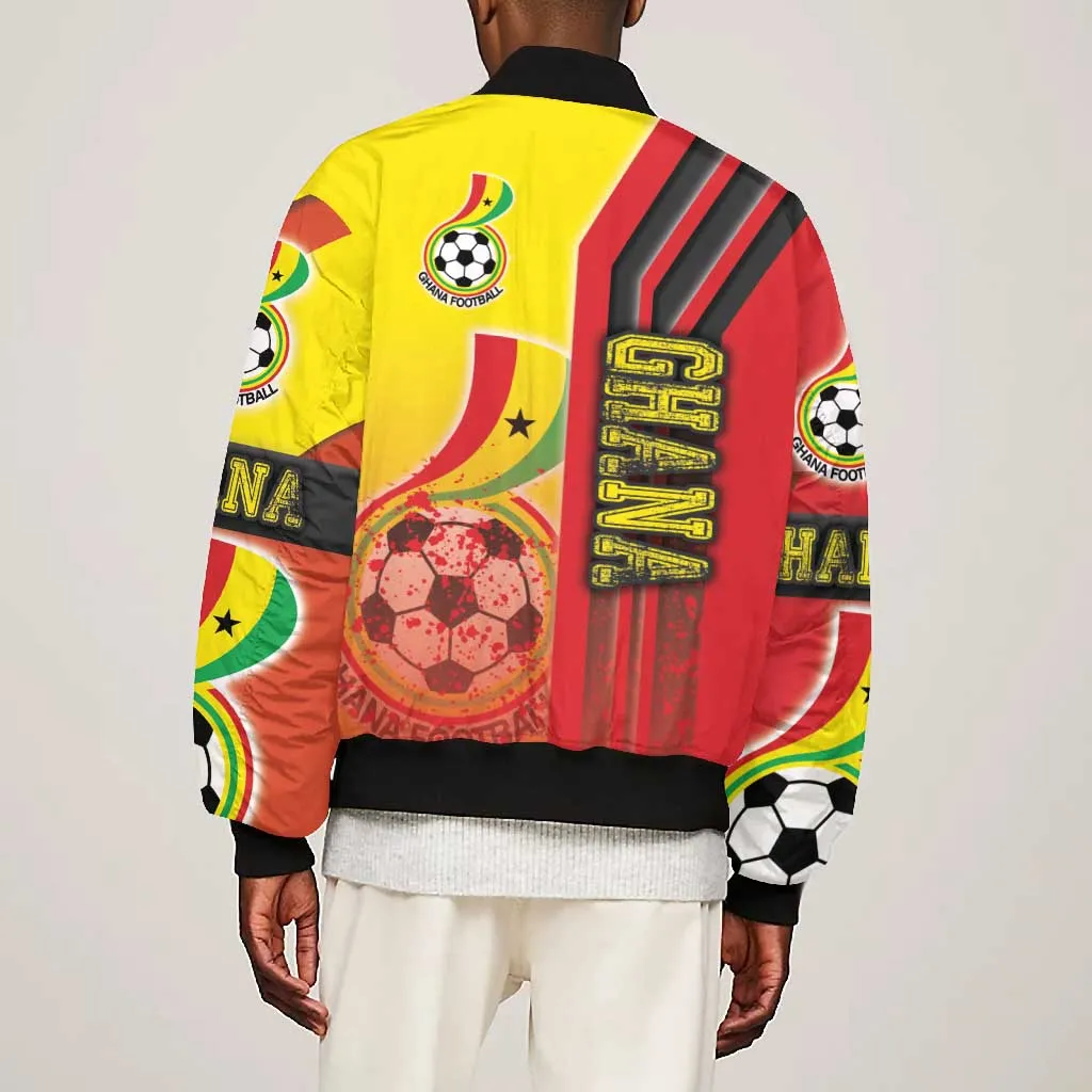 Ghana Soccer Bomber Jacket Black Stars Football - Road To Champion DT03