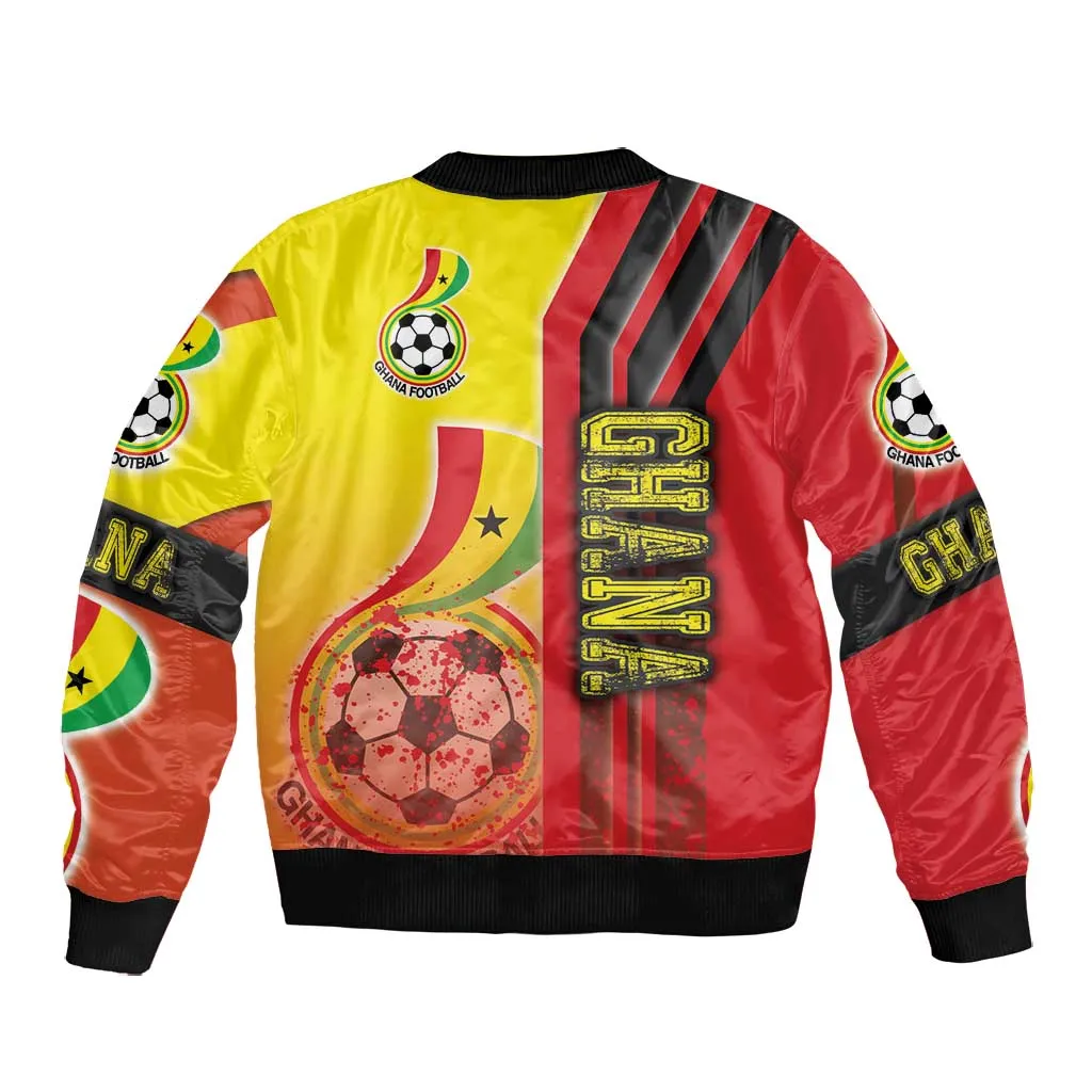 Ghana Soccer Bomber Jacket Black Stars Football - Road To Champion DT03