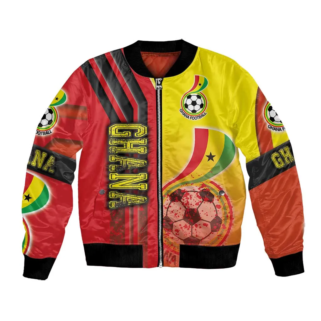 Ghana Soccer Bomber Jacket Black Stars Football - Road To Champion DT03