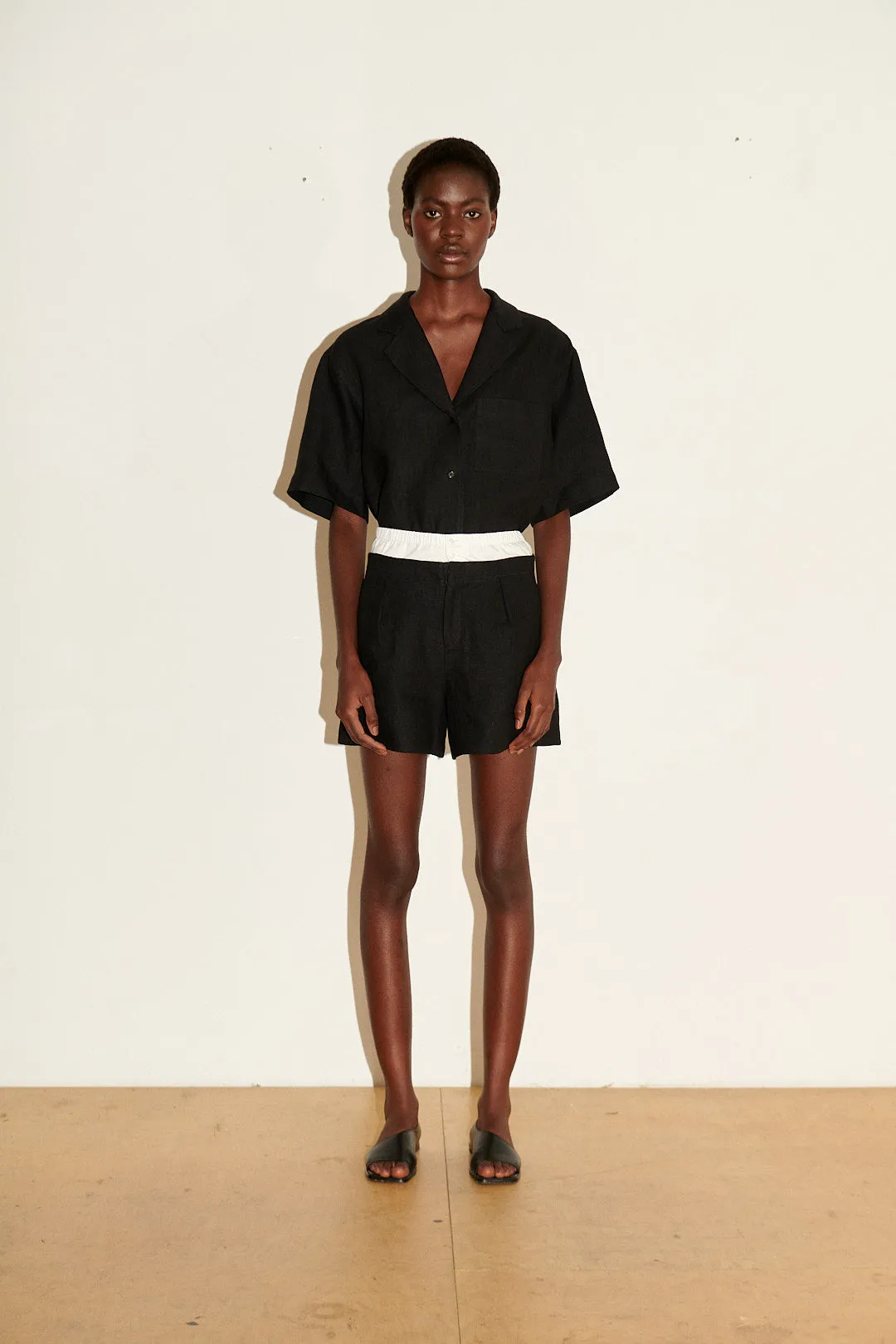 GIANNA Shirt | Black Linen