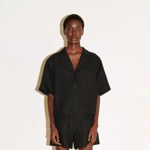 GIANNA Shirt | Black Linen