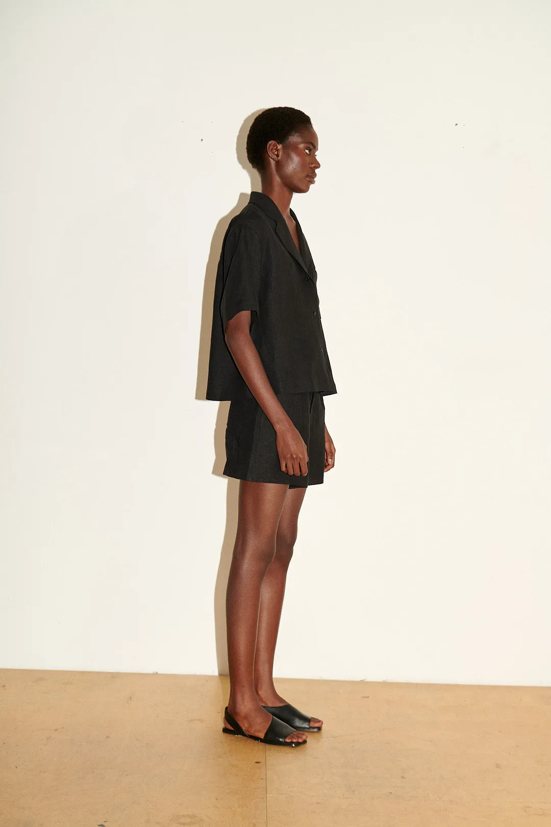 GIANNA Shirt | Black Linen
