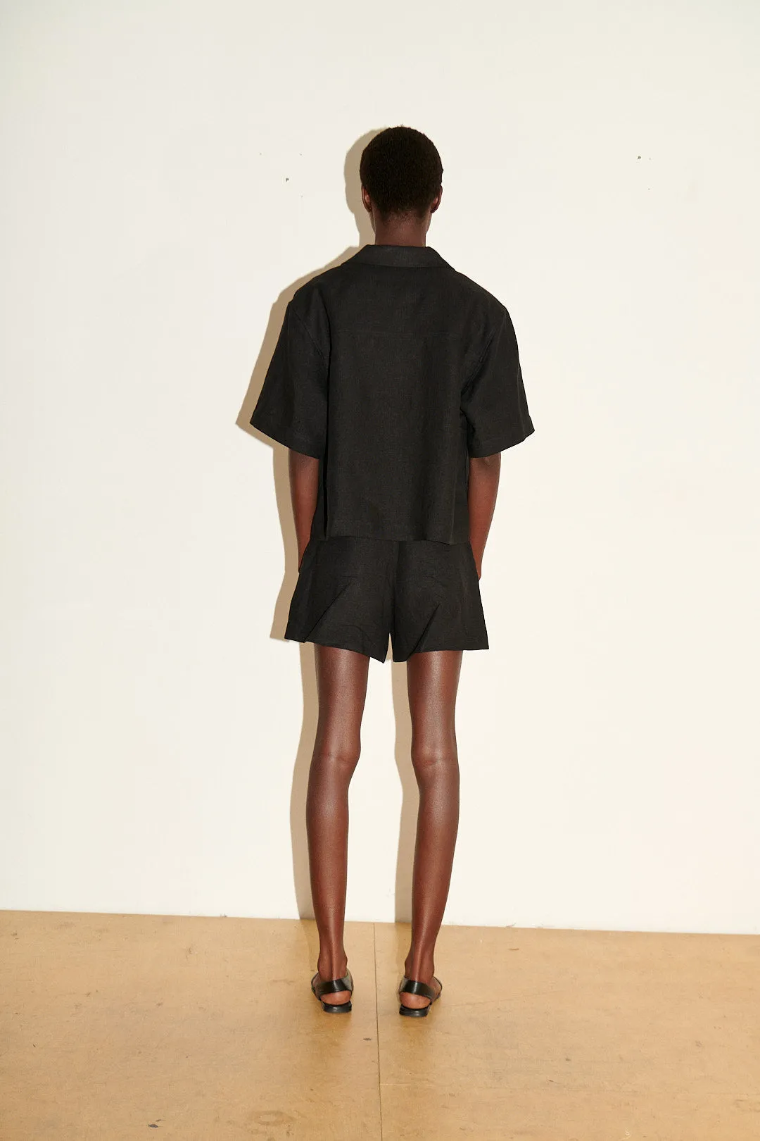 GIANNA Shirt | Black Linen