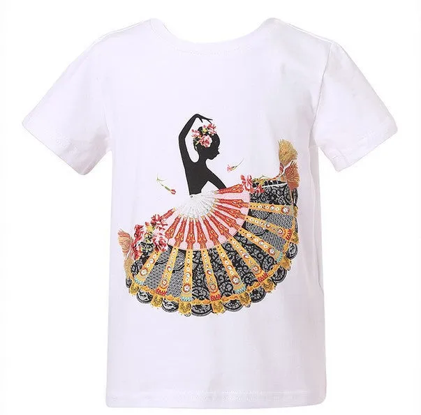 Girl t-shirt big Girls tees shirts children blouse t-shirts kids summer clothes jacket rabbit pink