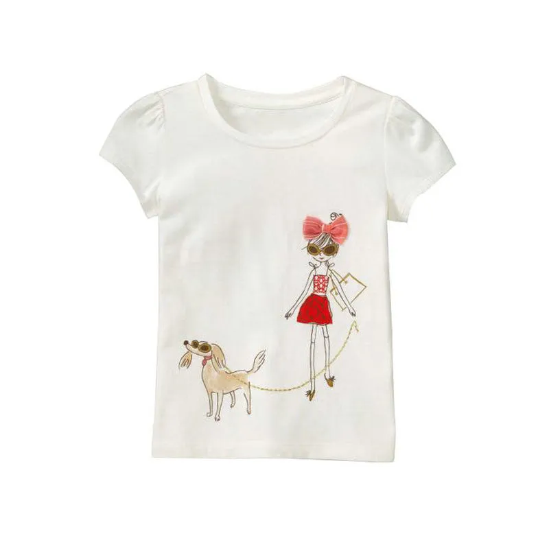 Girl t-shirt big Girls tees shirts children blouse t-shirts kids summer clothes jacket rabbit pink