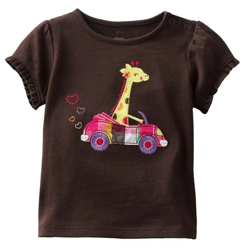 Girl t-shirt big Girls tees shirts children blouse t-shirts kids summer clothes jacket rabbit pink