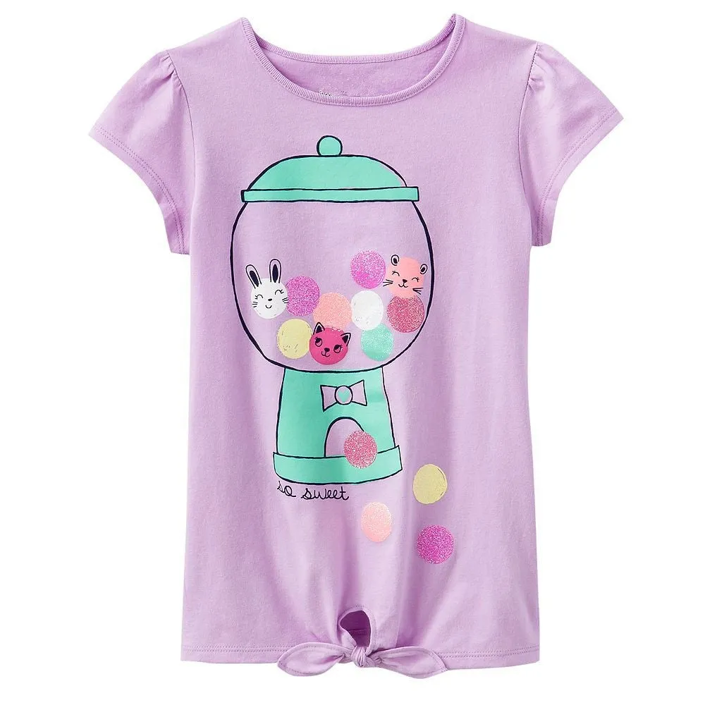 Girl t-shirt big Girls tees shirts children blouse t-shirts kids summer clothes jacket rabbit pink