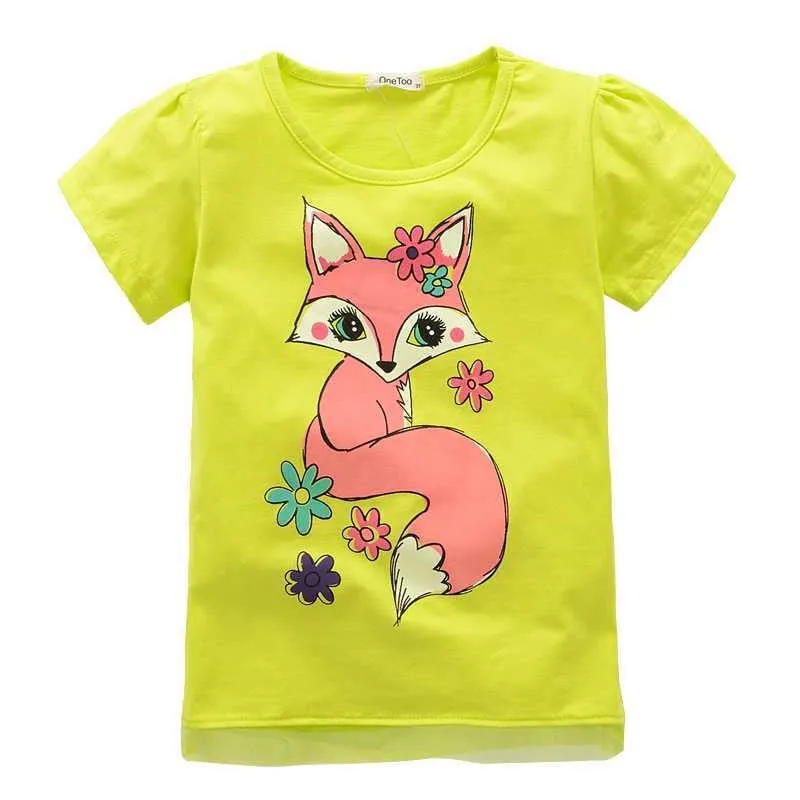 Girl t-shirt big Girls tees shirts children blouse t-shirts kids summer clothes jacket rabbit pink