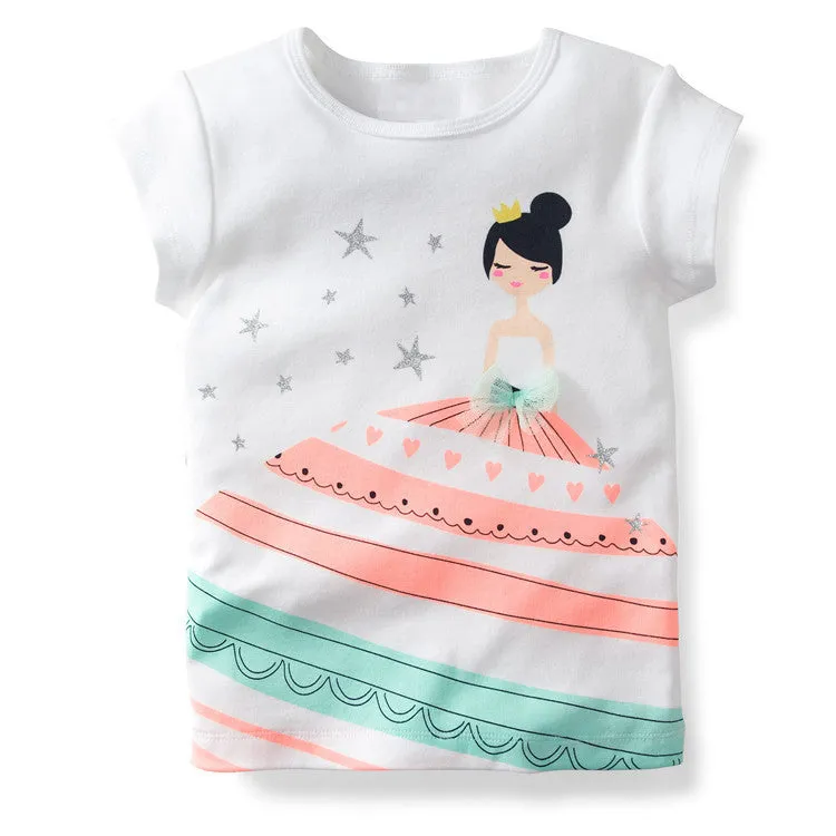 Girl t-shirt big Girls tees shirts children blouse t-shirts kids summer clothes jacket rabbit pink