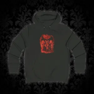 Girlie Hoodie Devil on his Throne in Red