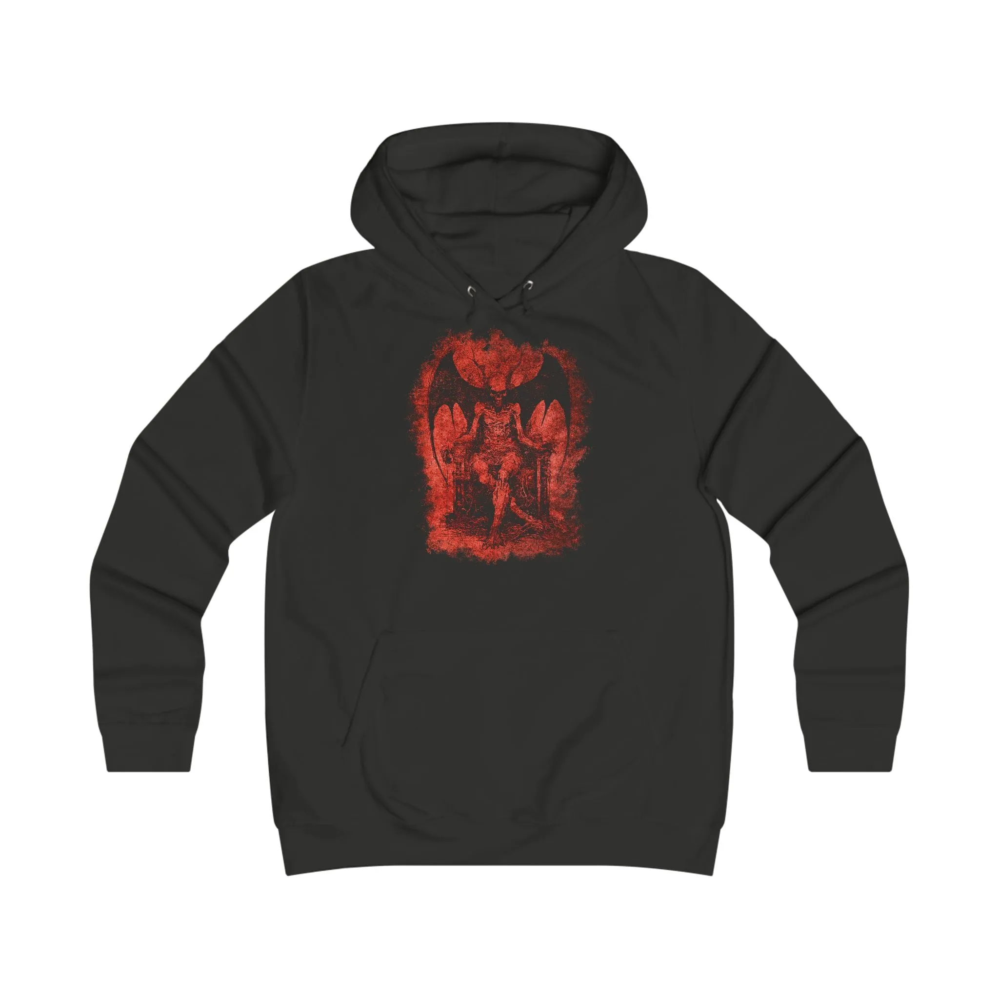 Girlie Hoodie Devil on his Throne in Red
