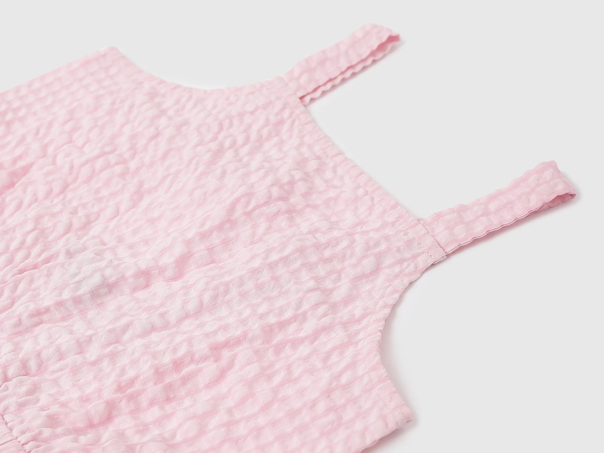 Girls Checked Shoulder Strap Dress