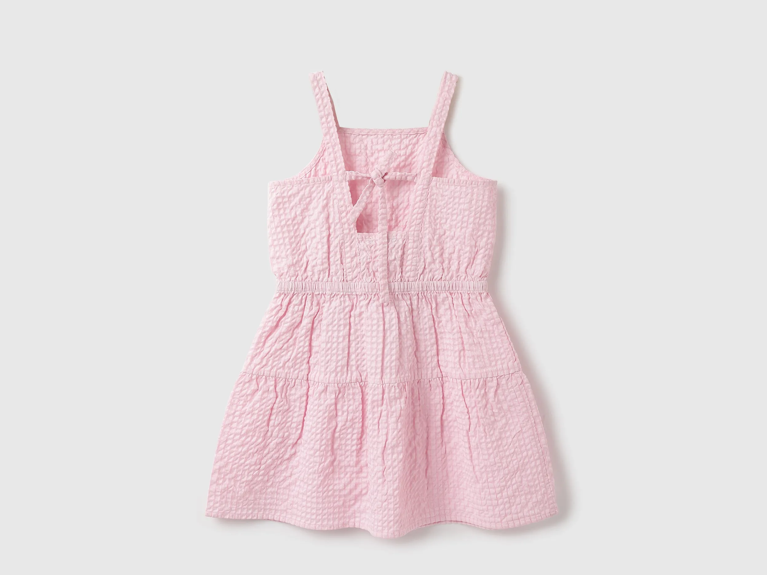 Girls Checked Shoulder Strap Dress