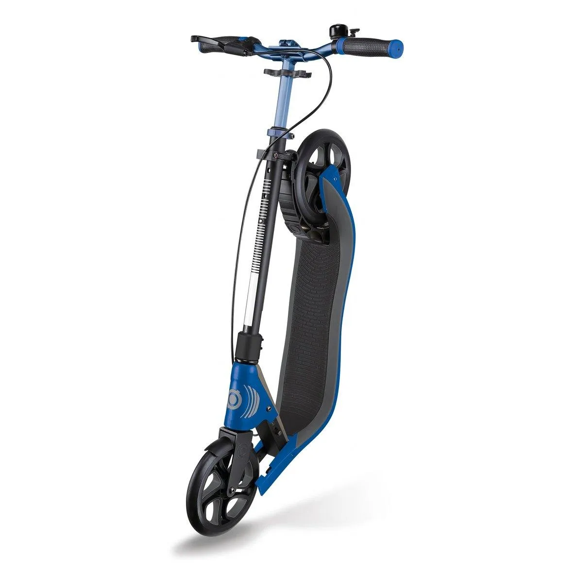 Globber One NL205 Deluxe 2-Wheels Adult Kick Scooter - Titanium/Navy Blue
