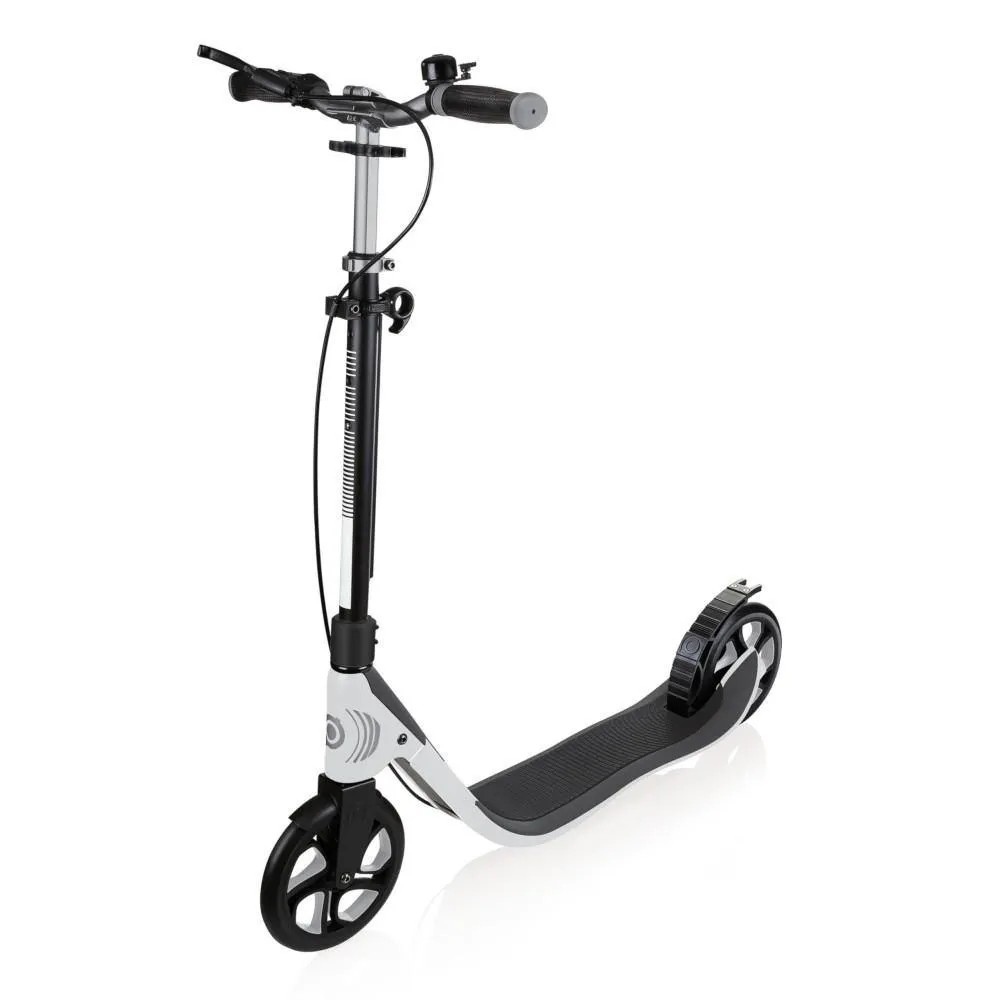 Globber One NL205 Deluxe 2-Wheels Adult Kick Scooter - White/Dark Grey