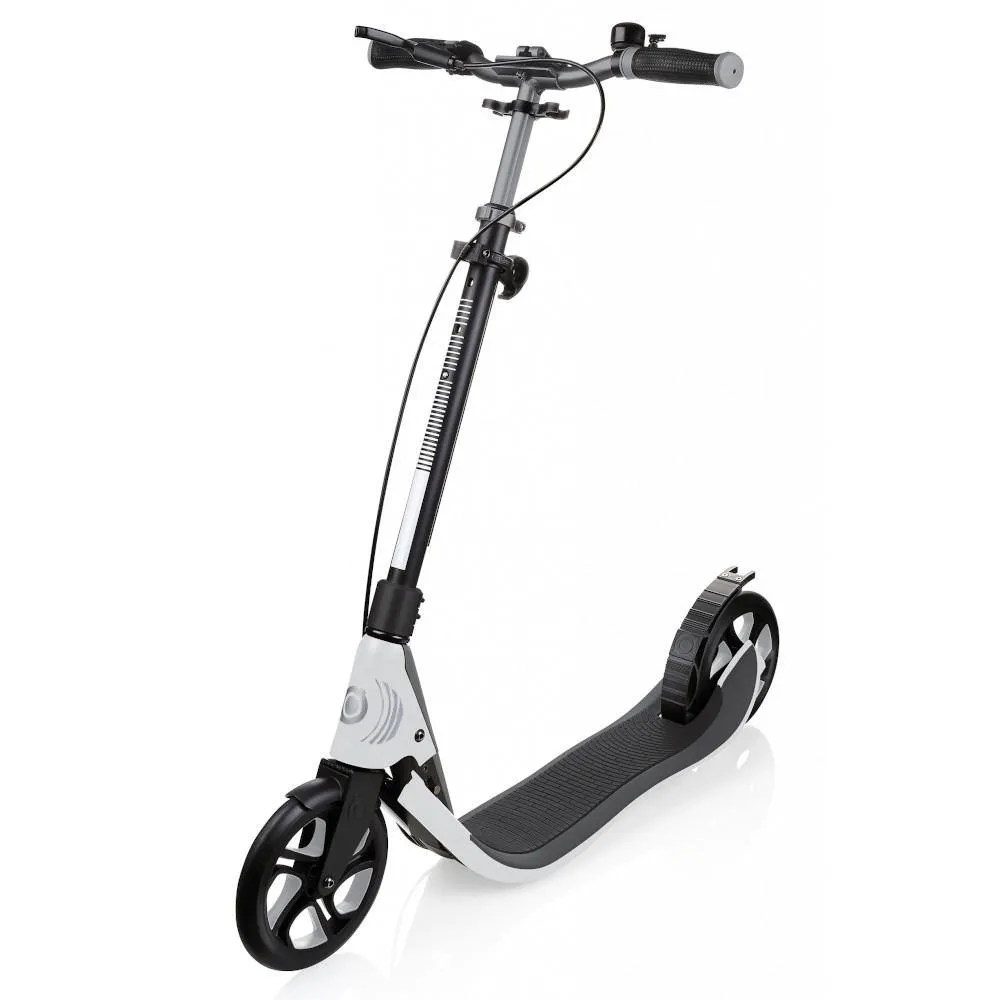 Globber One NL205 Deluxe 2-Wheels Adult Kick Scooter - White/Dark Grey