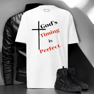 God's Timing is Perfect Men’s premium heavyweight tee