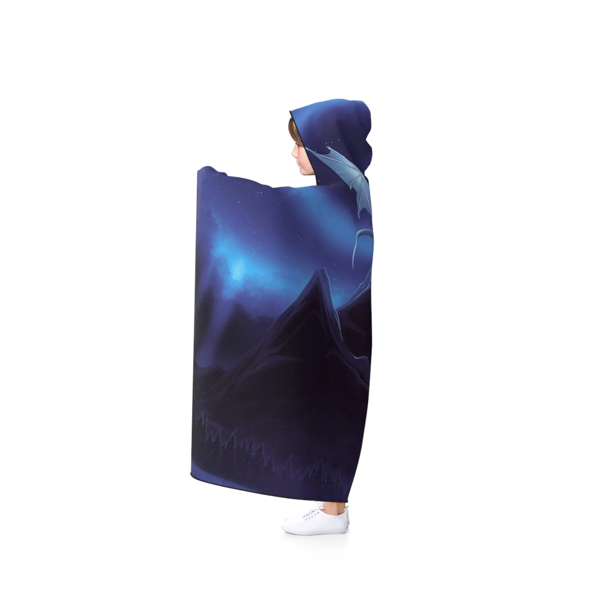 Gold Silver Dragon Hooded Blanket