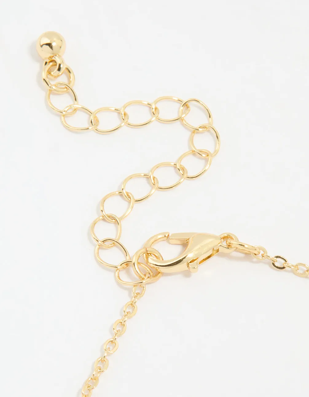 Gold Textured Cream Flower Outline Bracelet