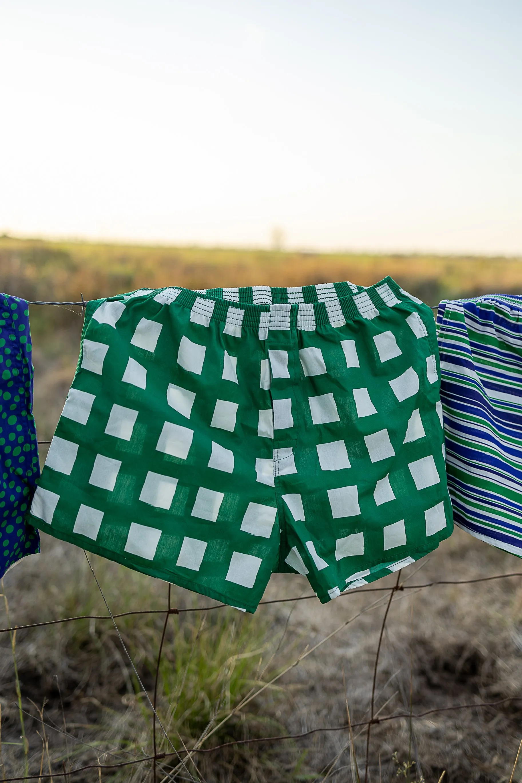 Green Check Boxer Shorts