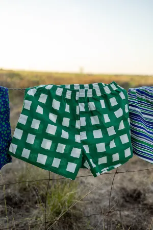 Green Check Boxer Shorts