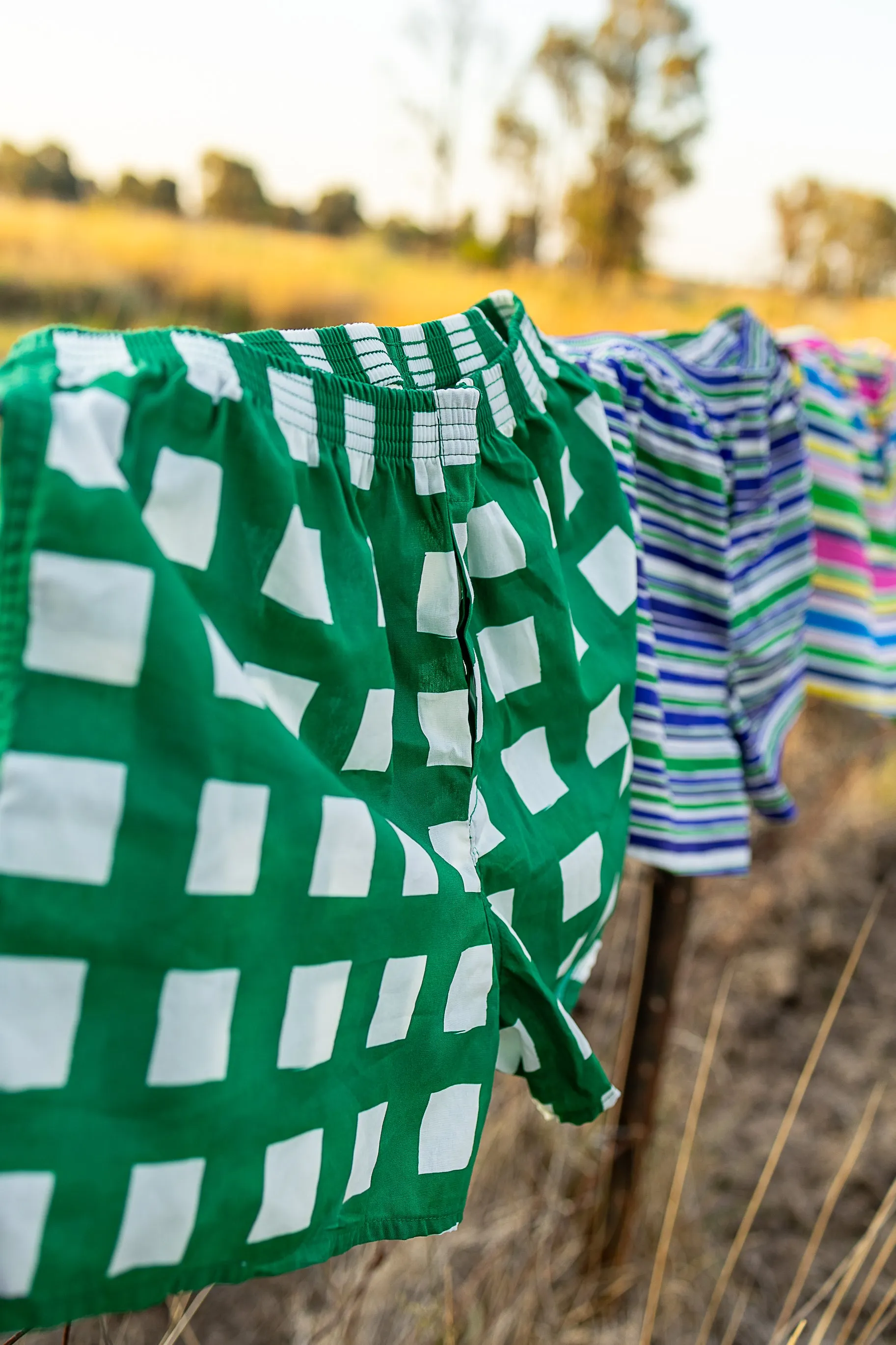 Green Check Boxer Shorts