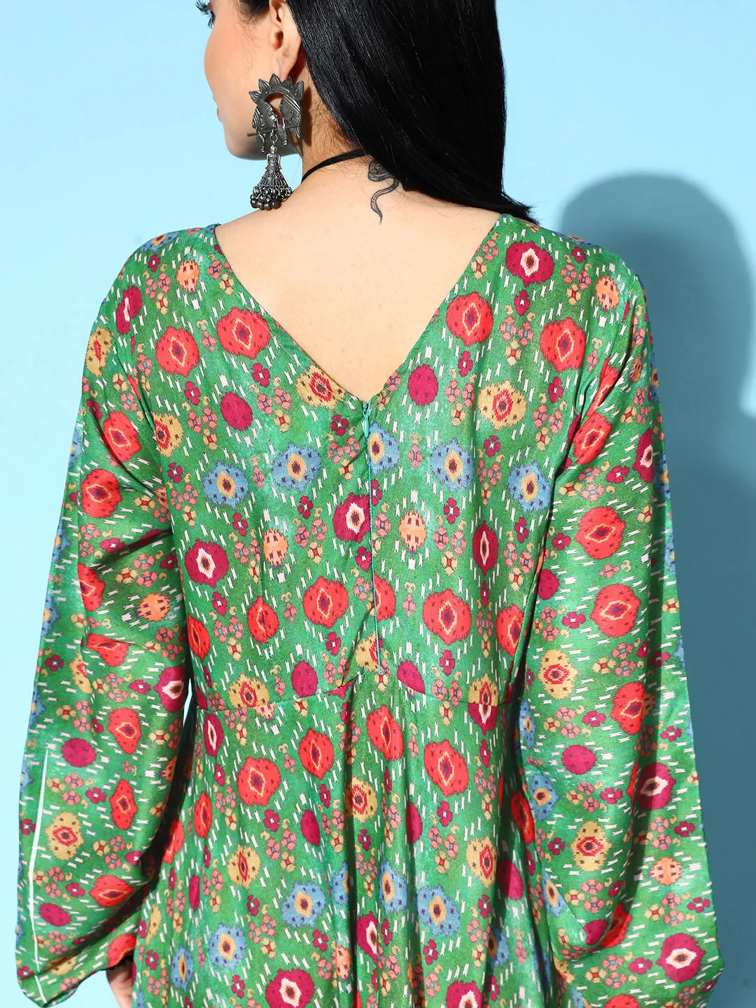 Green Edgy Print Dress
