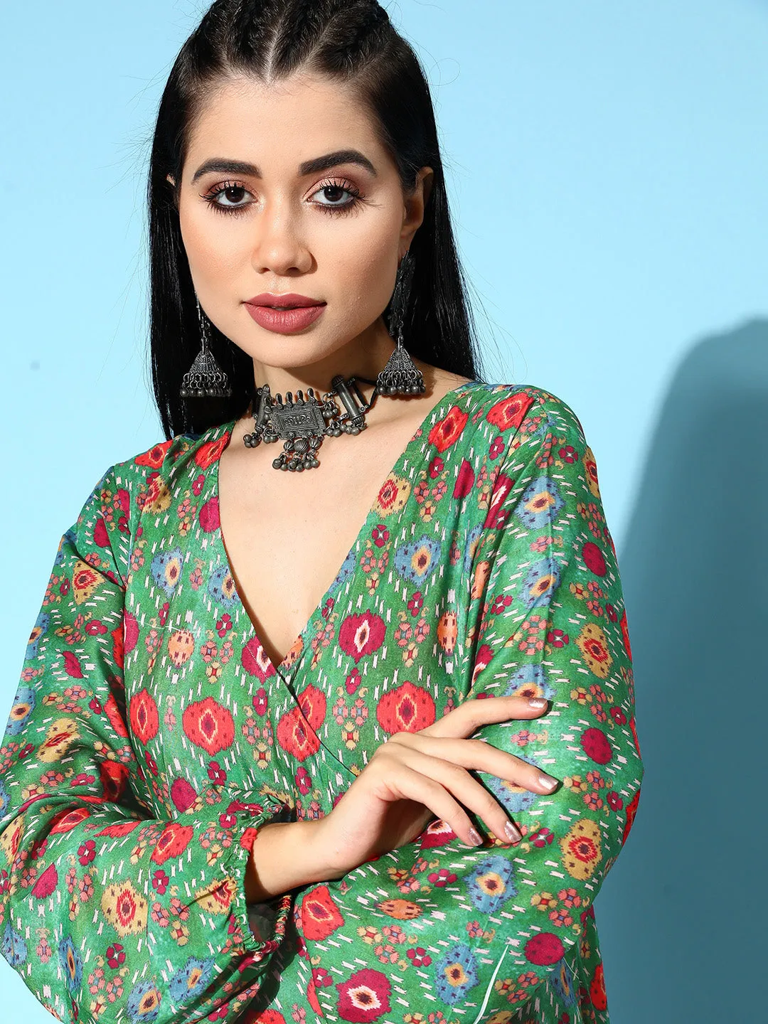 Green Edgy Print Dress