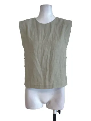 Green Textured Sleeveless Top