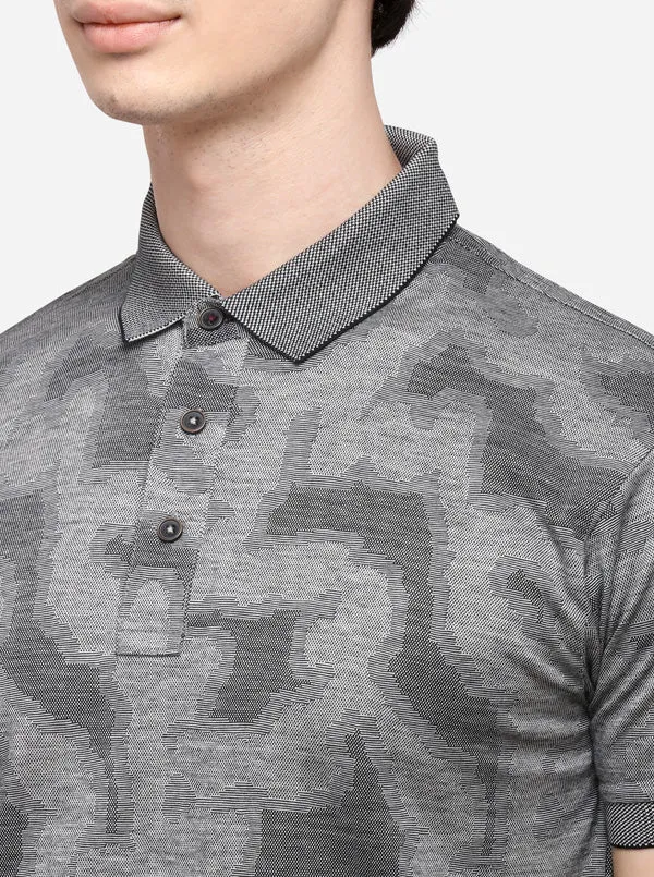 Grey Solid Slim Fit Polo T-Shirt | JadeBlue