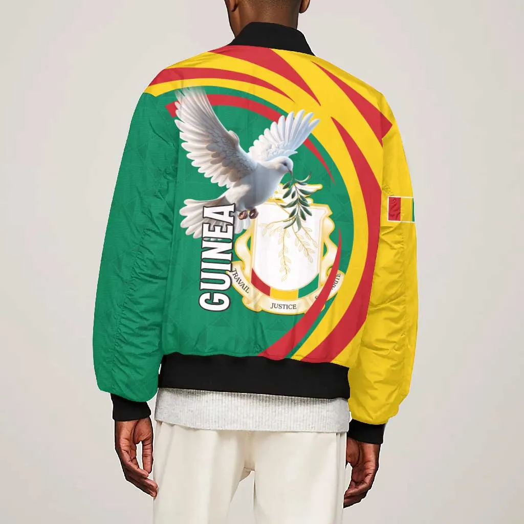 Guinea Bomber Jacket Coat Of Arms With Pigeon - Kente Pattern LT15