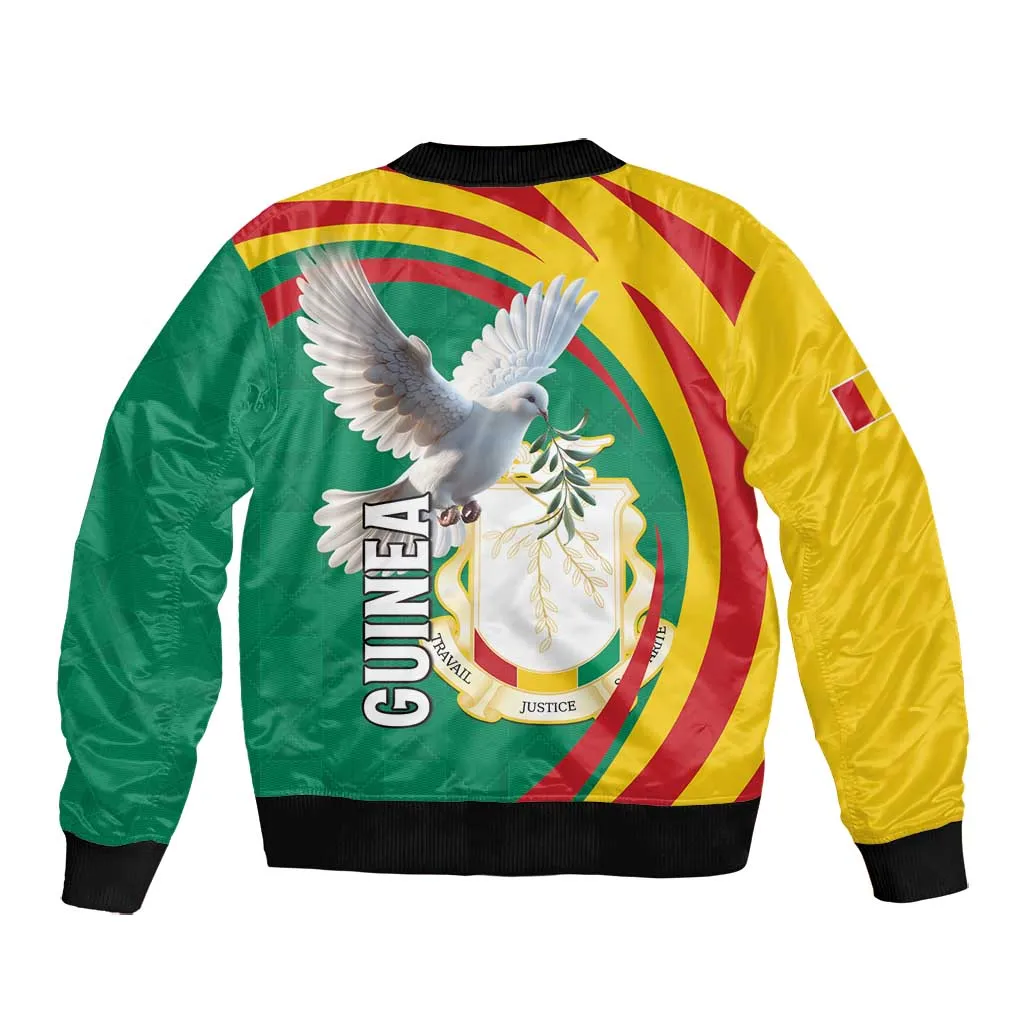 Guinea Bomber Jacket Coat Of Arms With Pigeon - Kente Pattern LT15