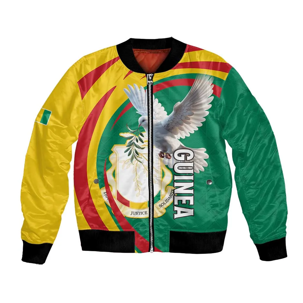 Guinea Bomber Jacket Coat Of Arms With Pigeon - Kente Pattern LT15