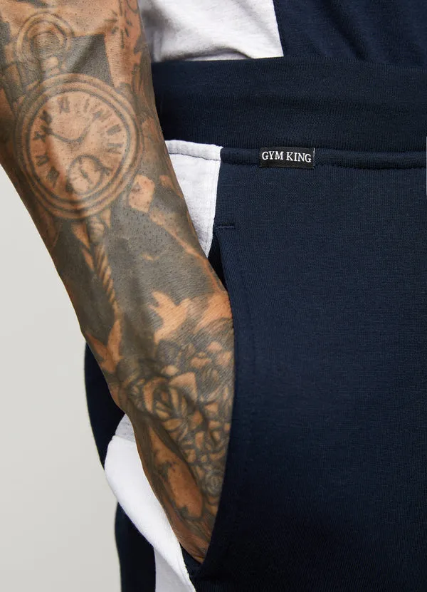 Gym King Contrast Panel Shorts Navy Blue