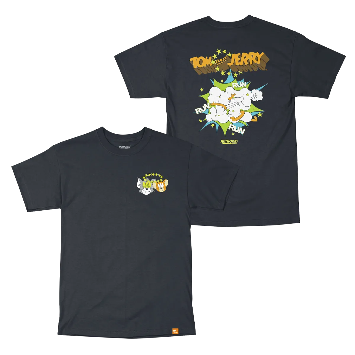 Hanna Barbera Tom & Jerry Mayhem T-Shirt - Black