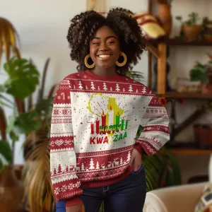 Happy Kwanzaa Ugly Christmas Sweater Black Holiday African American Xmas Heritage Kinara Candle TS11