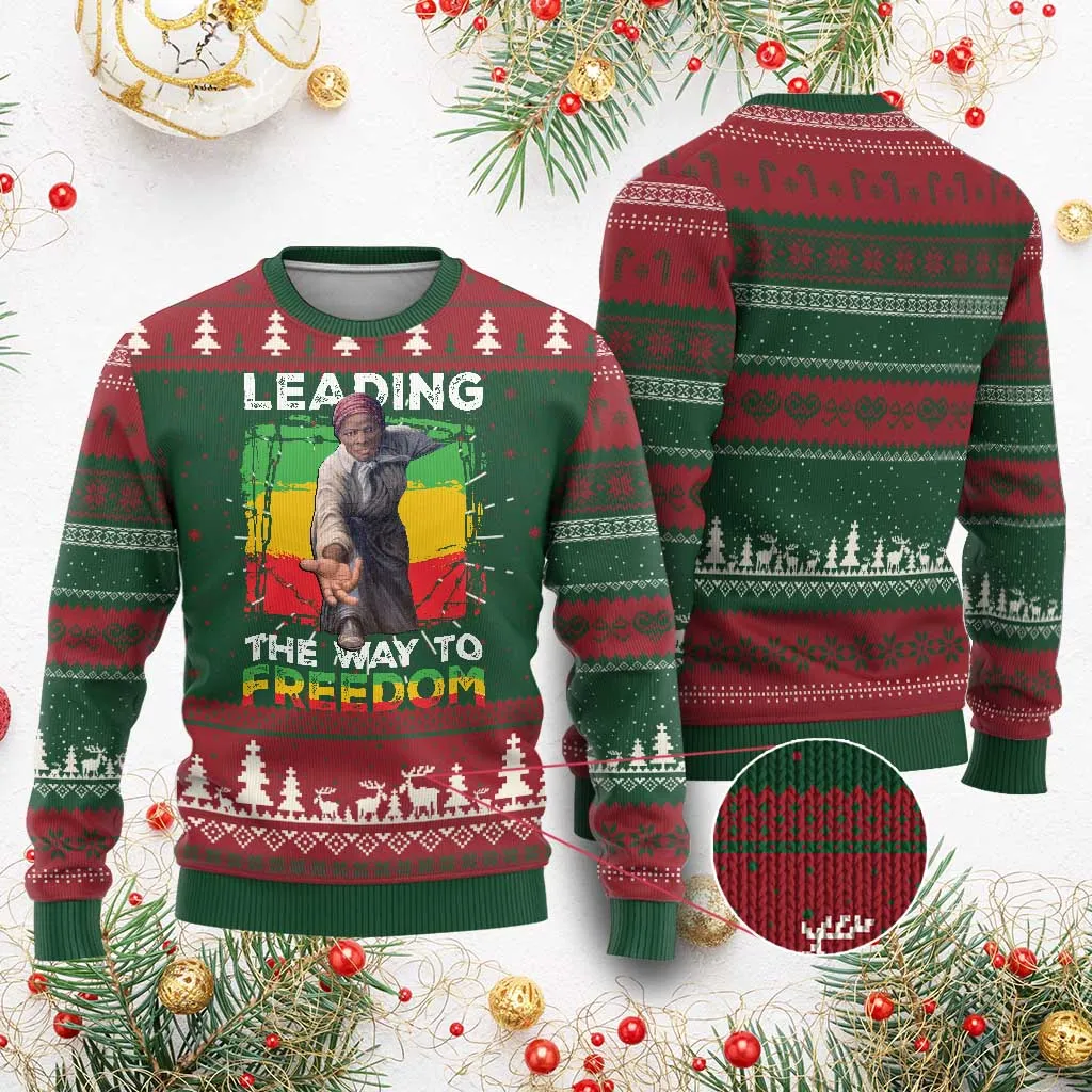 Harriet Tubman Ugly Christmas Sweater Leading The Way To Freedom Black History TS09