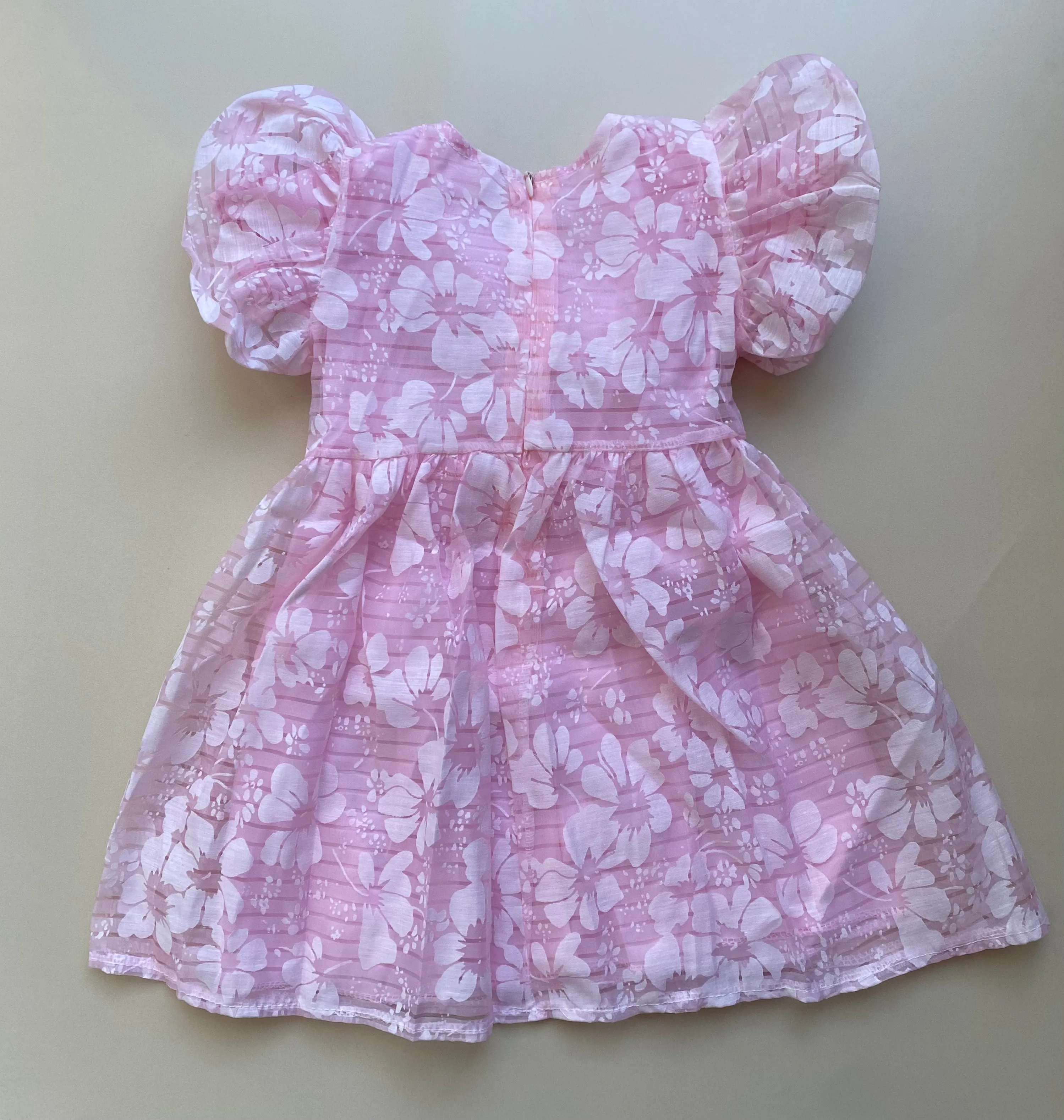 Hawaiian Flower Textured Dress - Blush