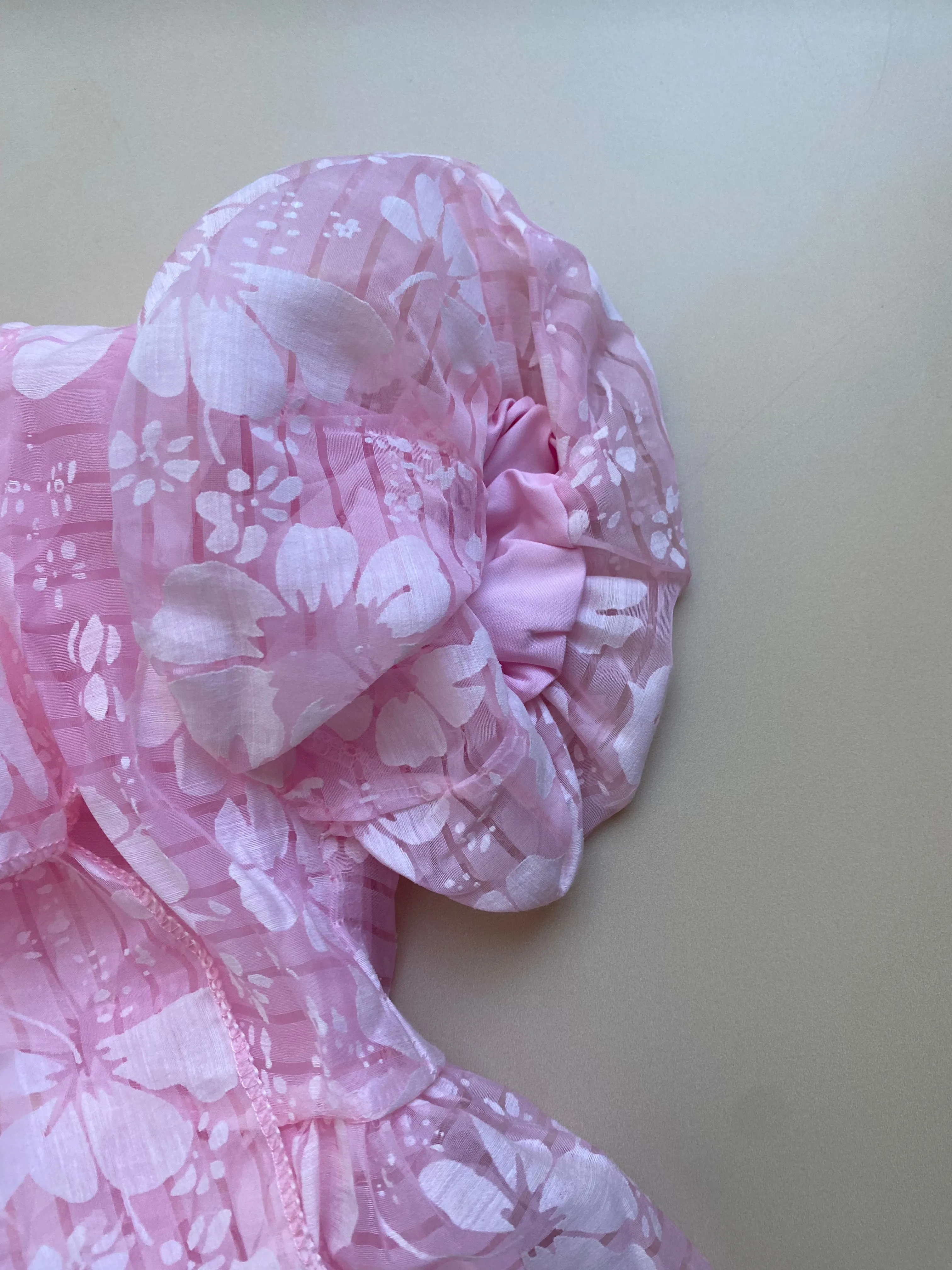 Hawaiian Flower Textured Dress - Blush