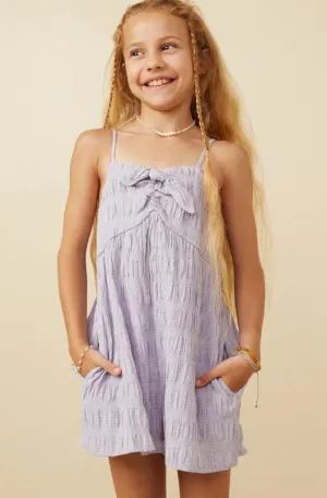 Hayden Girl Lavender Textured Bow Romper