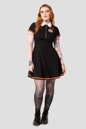 Hell Bunny Jack-O-Lantern Skater Dress Pumpkin Embroidery