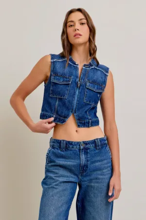 Hidden/ Boxy Crop Top/ Dark