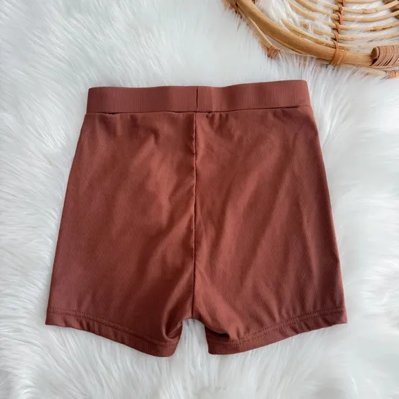 Highrack Sublime Biker Shorts Ribbed Rib Brown
