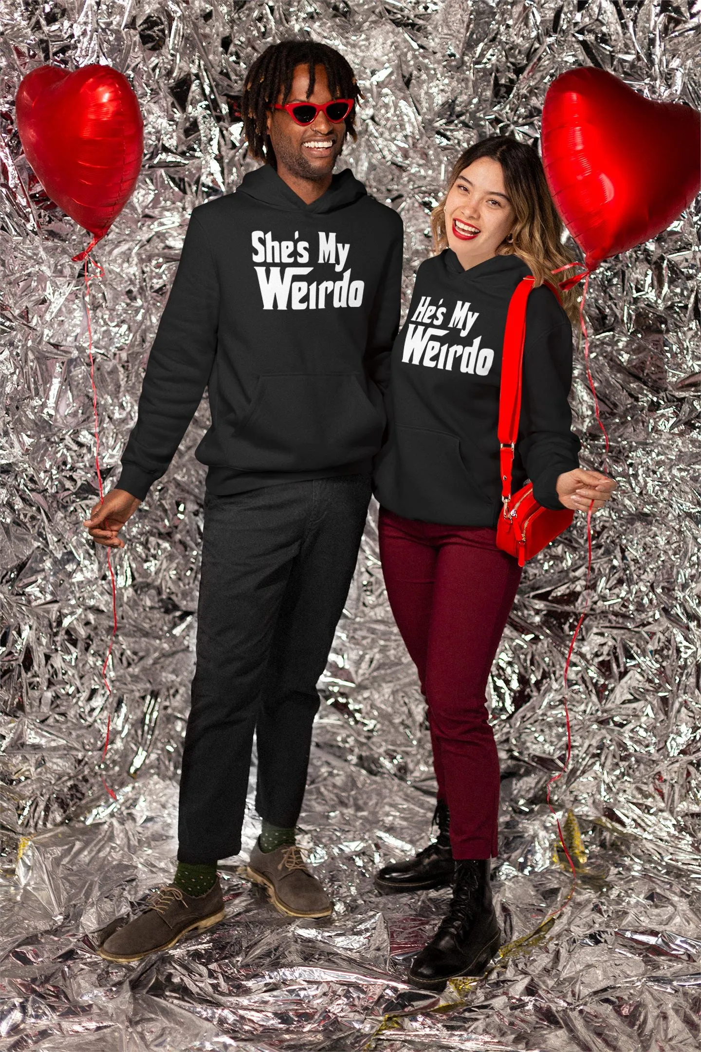 His Weirdo Her Weirdo Matching Hoodies