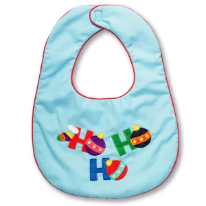 HO HO HO Turquoise with Red Trim Bib