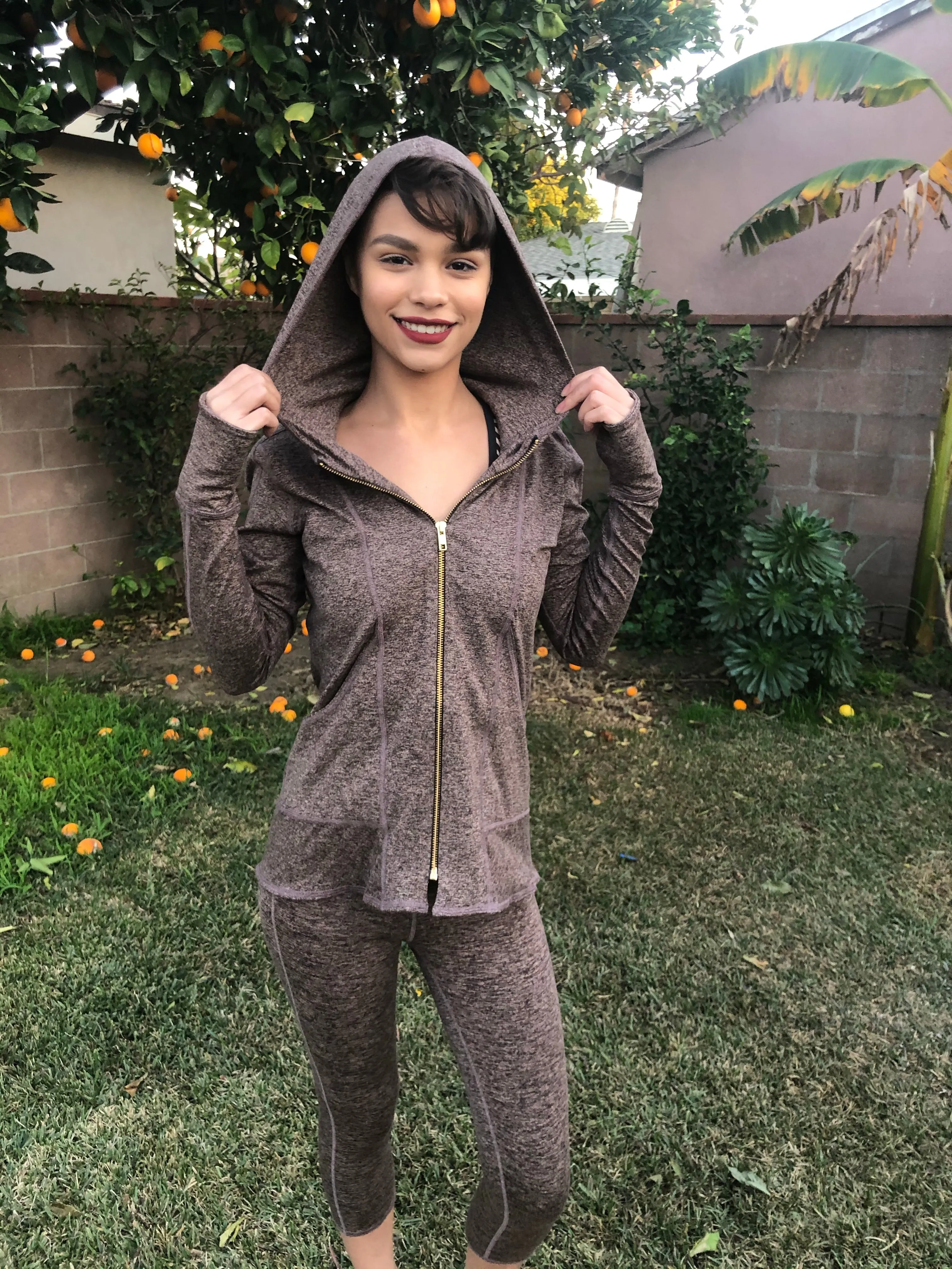 HOODIE MICROFIBER BROWN